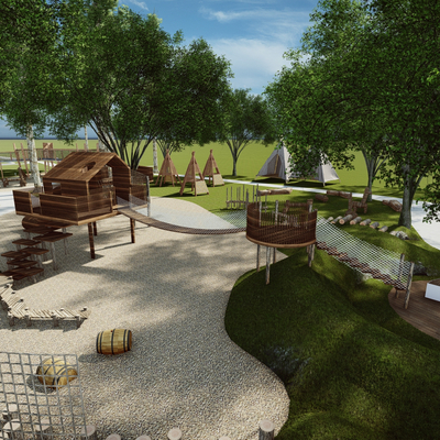 Modern outdoor expand parent-child children's activity park