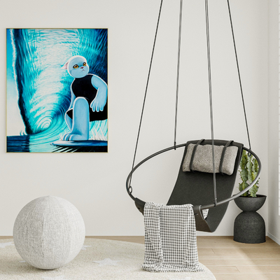 Minotti hanging chair decorative painting