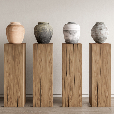 Modern Ceramic Jar Wooden Pile Ornaments