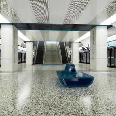 modern subway station platform floor