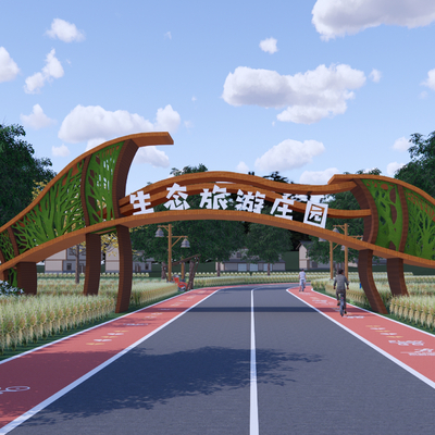 New Chinese-style Scenic Entrance Gate Image Door