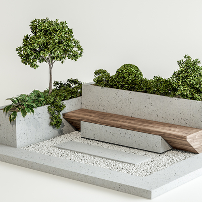 Modern tree pool flower bed seat