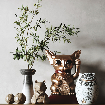 Japanese-style lucky cat decoration