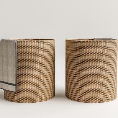 Modern rattan dirty clothes basket