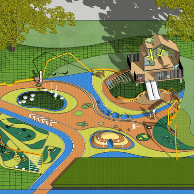 Modern Tree House Theme Children's Activity Park