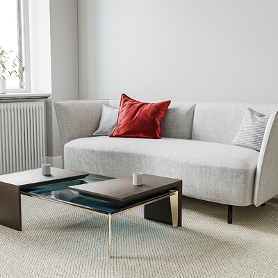 Minotti white double sofa