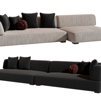 Minotti black and white stitching sofa