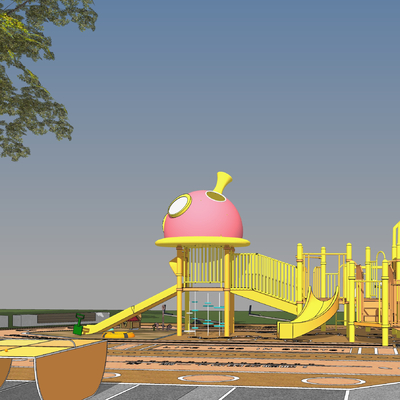 Modern cartoon children's slide