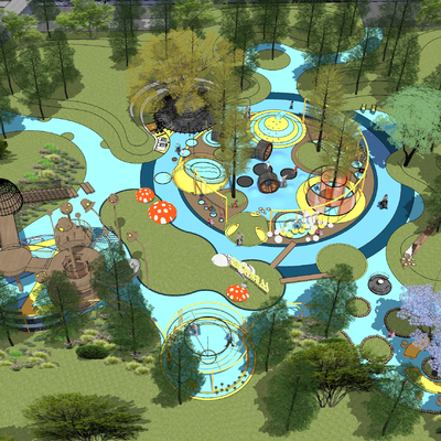 Modern Children Log Theme Park