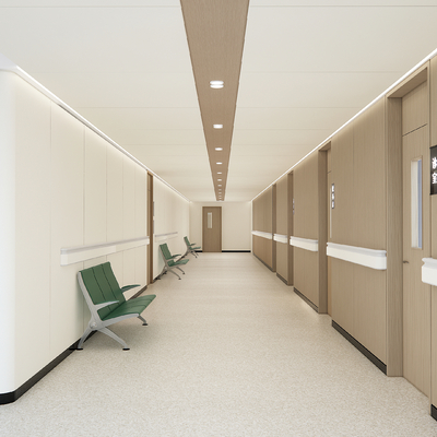 modern hospital aisle