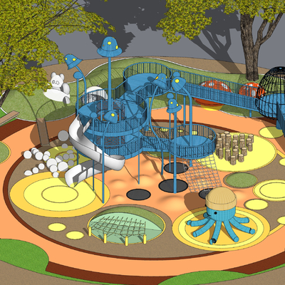 Modern alien children's slide activity equipment