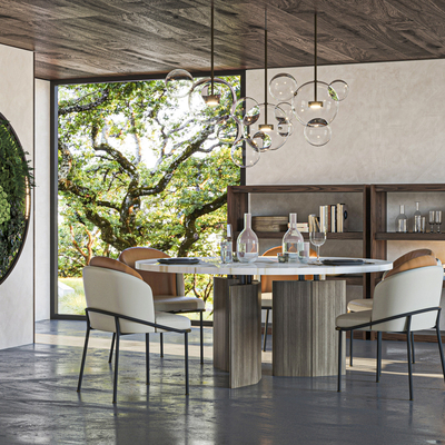 Minotti dining table and chair combination