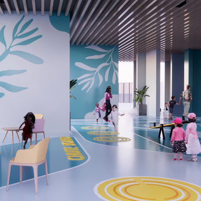 Modern Overhead Floor Children's Activity Area