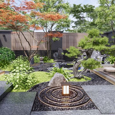 Neo-Chinese Style Dry Landscape Courtyard Garden