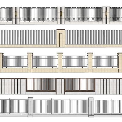 Modern fence grille retaining wall fence