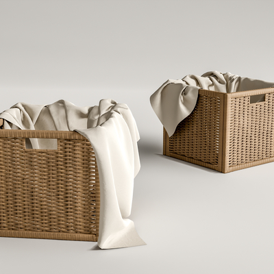 Modern rattan dirty clothes basket