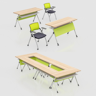 Modern folding training mobile table and chair