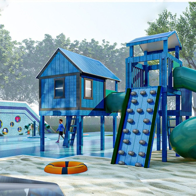 Modern wooden house children's slide