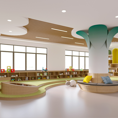 Modern Kindergarten Reading Area