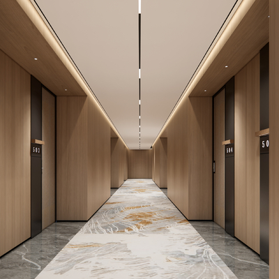 Modern Hotel Corridor