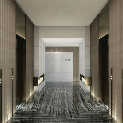 Modern Hotel Club Elevator Hall