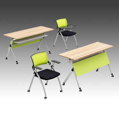 Modern folding training mobile table and chair