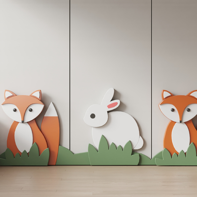 Modern fox children's wall decoration