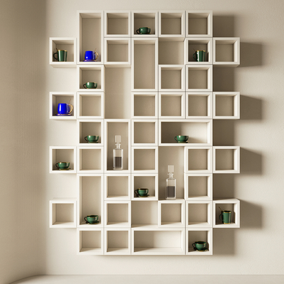 Modern Storage Shelf Check Wall Cabinet