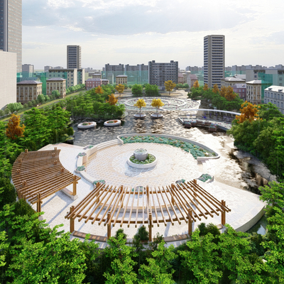 Modern Culture Park Greening Square Courtyard