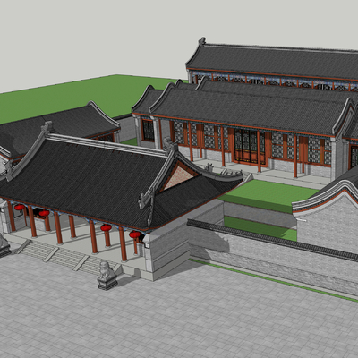 Chinese-style ancient courtyard house