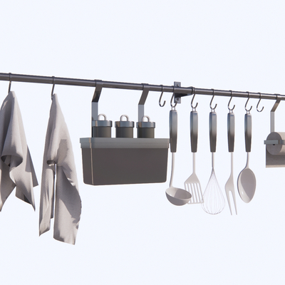 Cookware Storage Hanging Rod Condiment Kitchen Paper