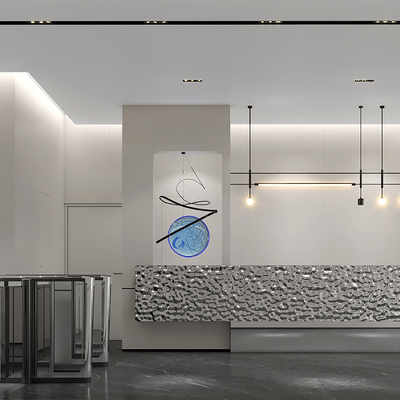 Modern Company Lobby Reception Front Desk