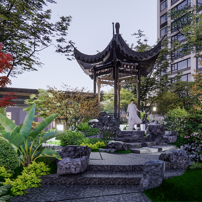 Neo-Chinese Style high-end residential garden