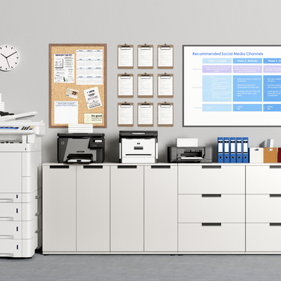 Modern Printer Copier File Cabinet