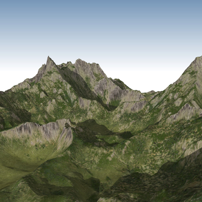 Modern mountain terrain