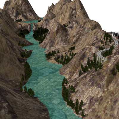 Modern Valley River Terrain