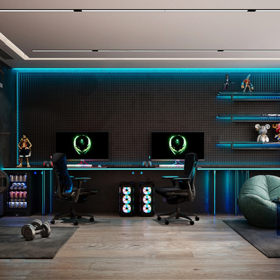 Modern e-sports room game room video game room