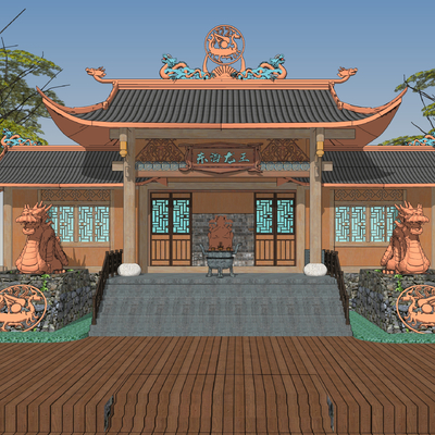 Chinese-style Dragon King Temple