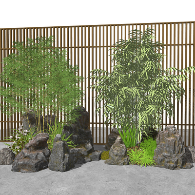 New Chinese Bamboo Forest rockery sketch