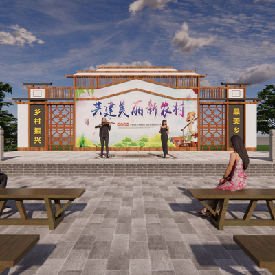 Neo-Chinese Style Country Stage