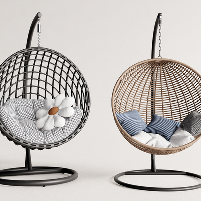 Modern rattan basket chair