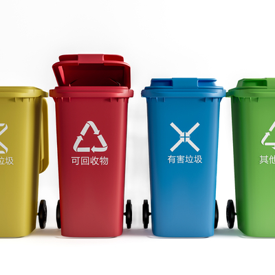 Modern garbage sorting trash can