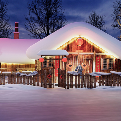 Farmhouse Snow House Appearance