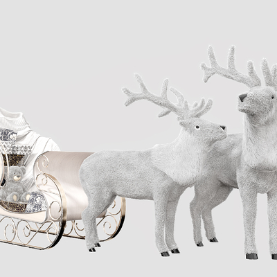 Doll Deer Sleigh Ornaments