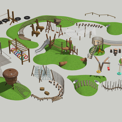 Modern wooden children's play facilities