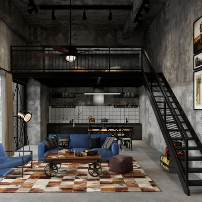 Industrial Wind Duplex Apartment