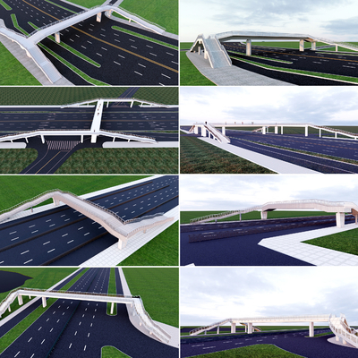 Modern People Travel Overpass Overpass Landscape Bridge