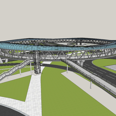 modern traffic building overpass