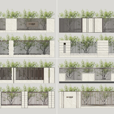 Modern residential area fence