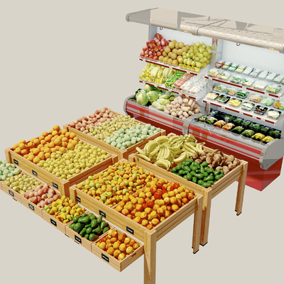 Modern Fruit Store Shelf Freezer